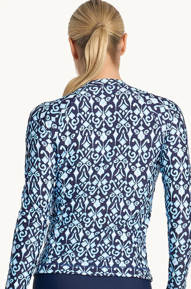 Women Jantzen Tile Long Sleeve Suntop