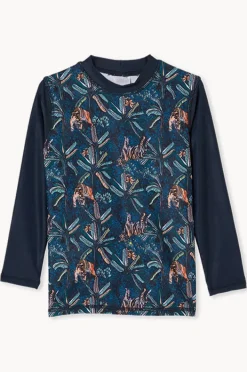 BOY Milky Toddler Boys Tiger Palm Long Sleeve Suntop