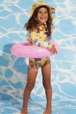 Halcyon Nights Toddler Girls Chomp Chomp Long Sleeve Sunsuit
