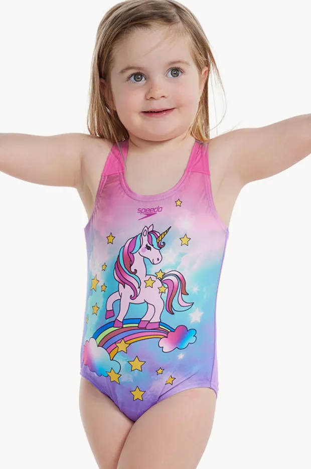 Speedo Toddler Girls Digital Printed One Piece