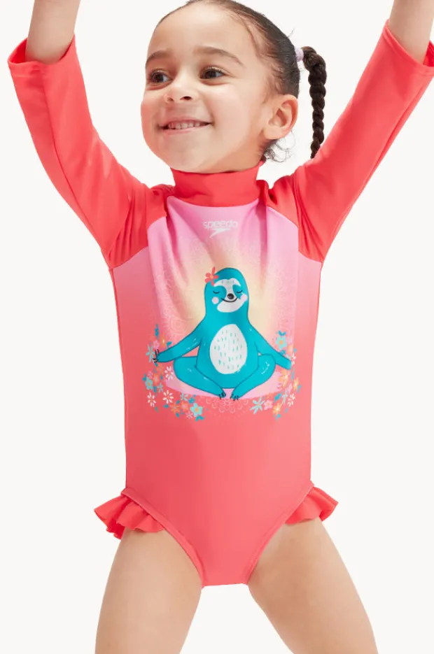 Speedo Toddler Girls Sloth Long Sleeve Sunsuit