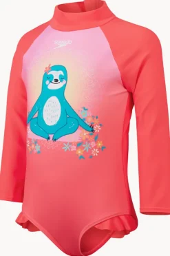 Speedo Toddler Girls Sloth Long Sleeve Sunsuit