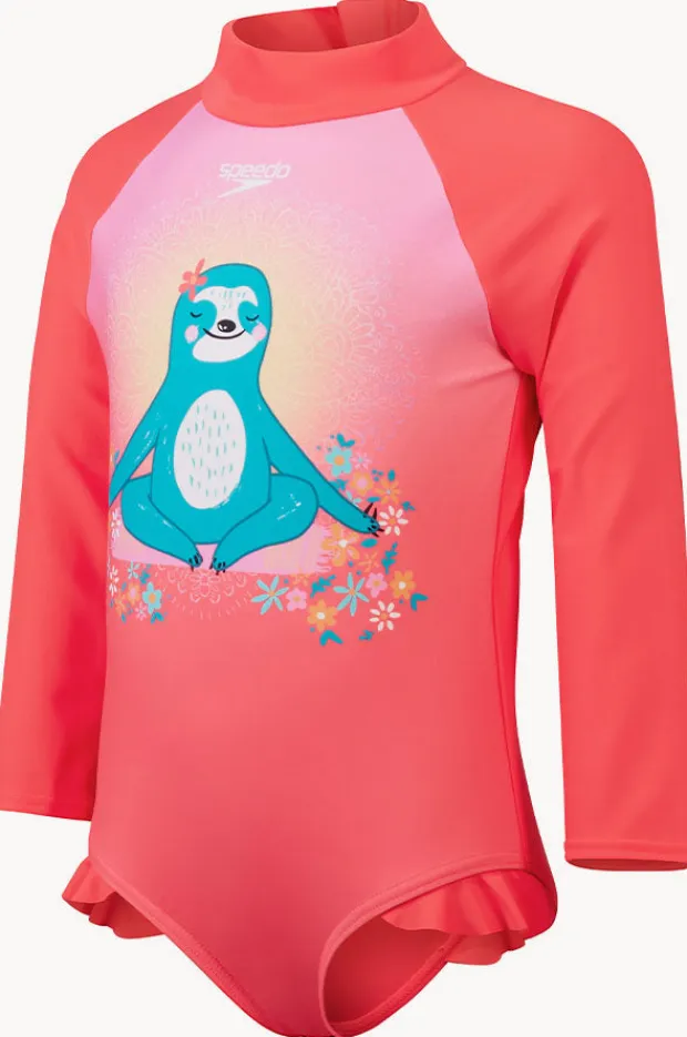 Speedo Toddler Girls Sloth Long Sleeve Sunsuit