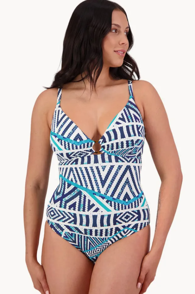 Women Moontide Tribal Geo DD/E Cup Ring Front One Piece
