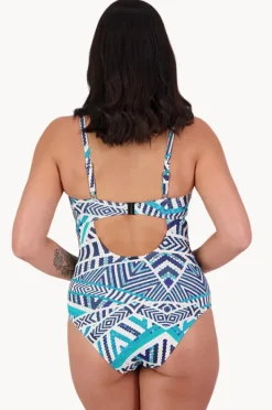 Women Moontide Tribal Geo DD/E Cup Ring Front One Piece