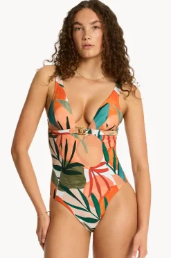Women Sea Level Tropaluxe Chain Link Longline One Piece
