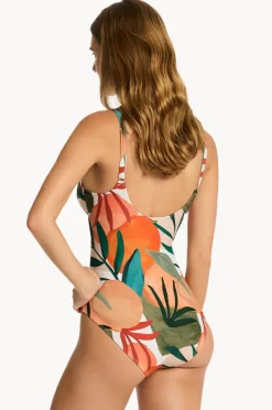 Women Sea Level Tropaluxe Cross Front Scoop Back One Piece