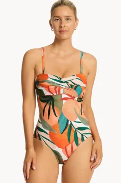Women Sea Level Tropaluxe Twist Bandeau One Piece
