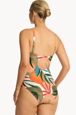 Women Sea Level Tropaluxe Twist Bandeau One Piece