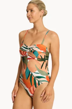 Women Sea Level Tropaluxe Twist Bandeau One Piece