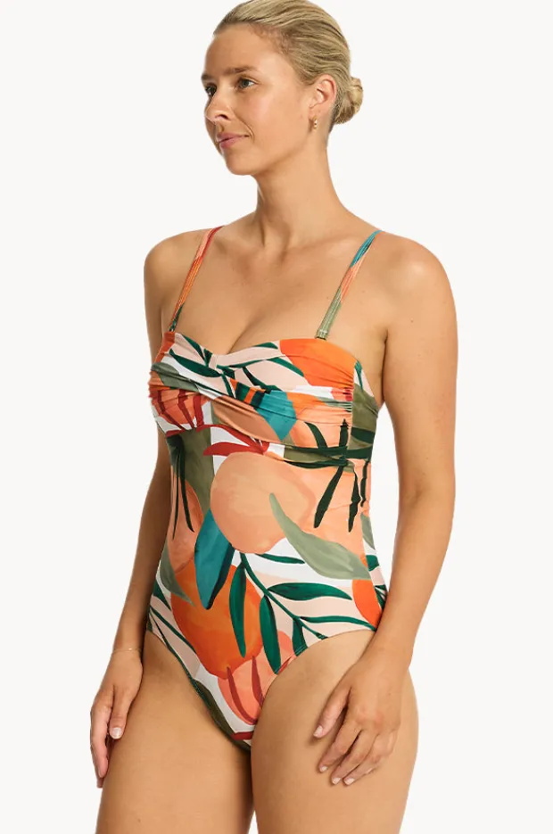 Women Sea Level Tropaluxe Twist Bandeau One Piece