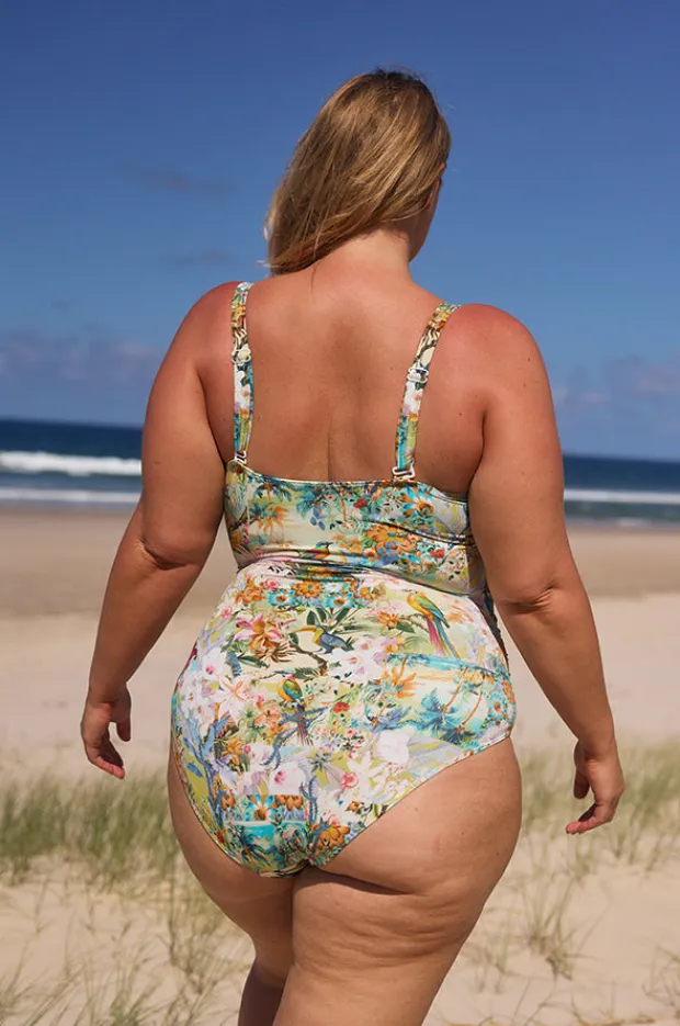 Women Capriosca Tropicana Frill V Neck One Piece