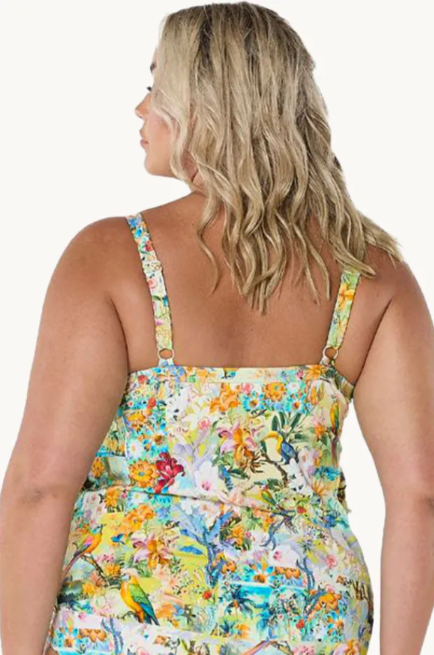 Women Capriosca Tropicana Tiered Frill Tankini Separate