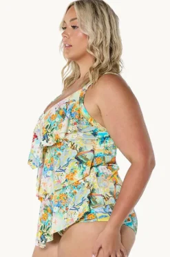 Women Capriosca Tropicana Tiered Frill Tankini Separate