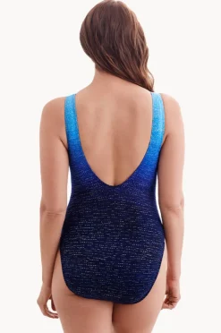 Women Longitude Twinkling Lights Long Torso High Neck One Piece