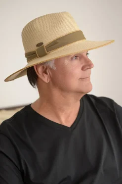 Women Sundaise Unisex Olive Band Panama Hat