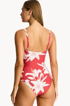 Women Sea Level Veridian Cross Front One Piece