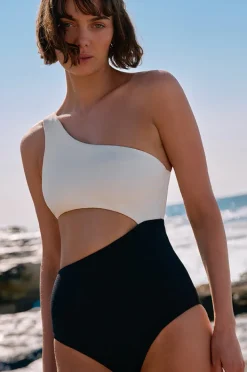Women Jets Versa Rib One Shoulder One Piece