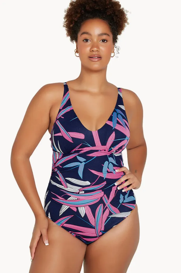 Women Genevieve Vintage Palms Sweetheart One Piece