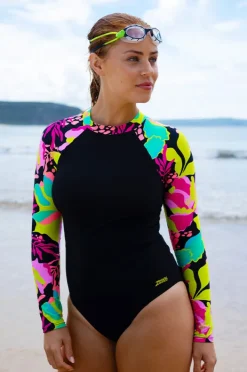 Women Zoggs Vivid Long Sleeve Sunsuit