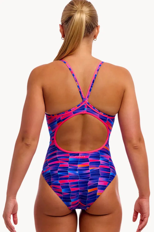 Women Funkita Warped Waves Diamond Back One Piece