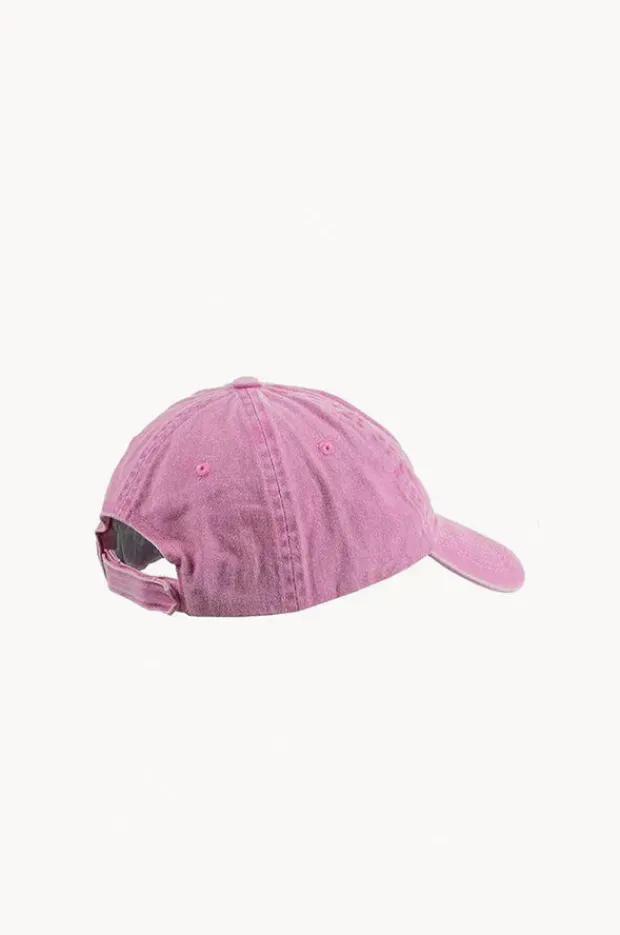 Women Cherry Red Washed Cap