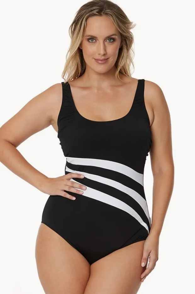 Women Poolproof Wave Spliced DD/E Cup One Piece