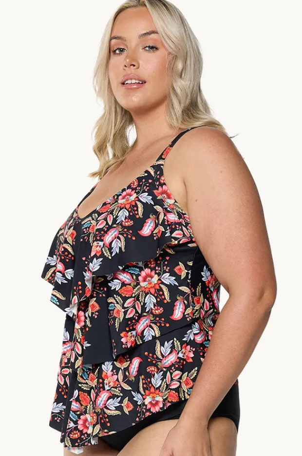Women Capriosca Wild Berries Tiered Tankini Separate