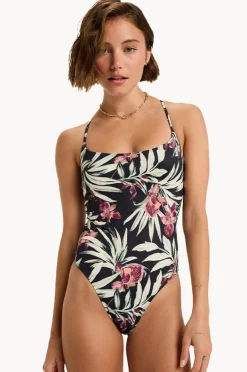 Women Roxy Wind Swept Floral Beach Classics One Piece