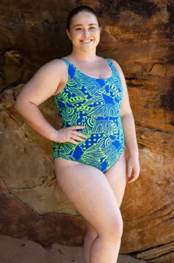 Women Zoggs Wings Navy Ecofeel Scoopback One Piece