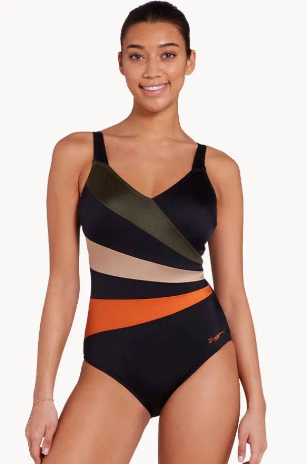 Women Zoggs Wrap Panel Classicback One Piece