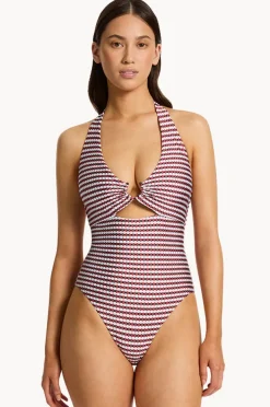 Women Jets Zarla Geo Tie Halter One Piece