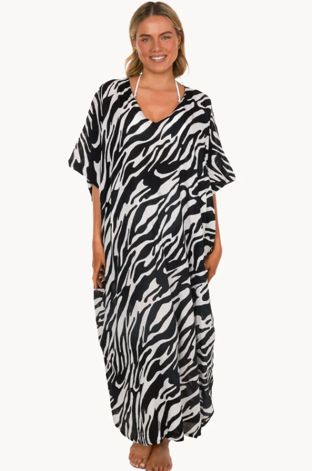 Women Sundrenched Zebra Long Kaftan