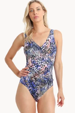 Women Jantzen Zion Gathered Cross Over One Piece